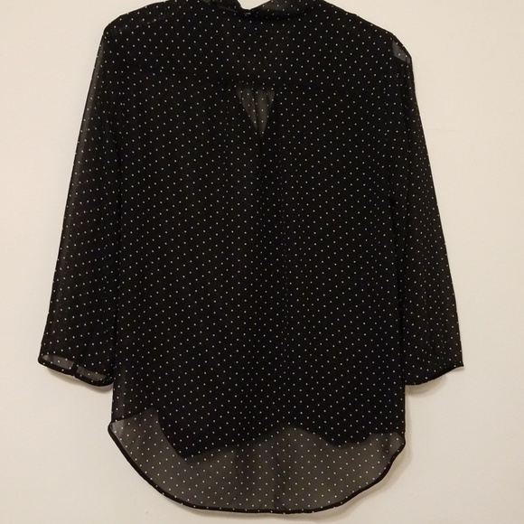 Black Blouse with White Polka Dots - Picture 3 of 5